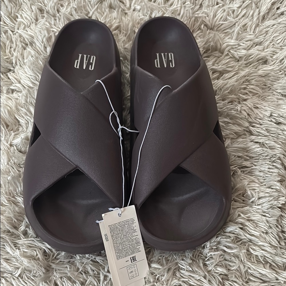 GAP Dark Purple Cross Strap Slides